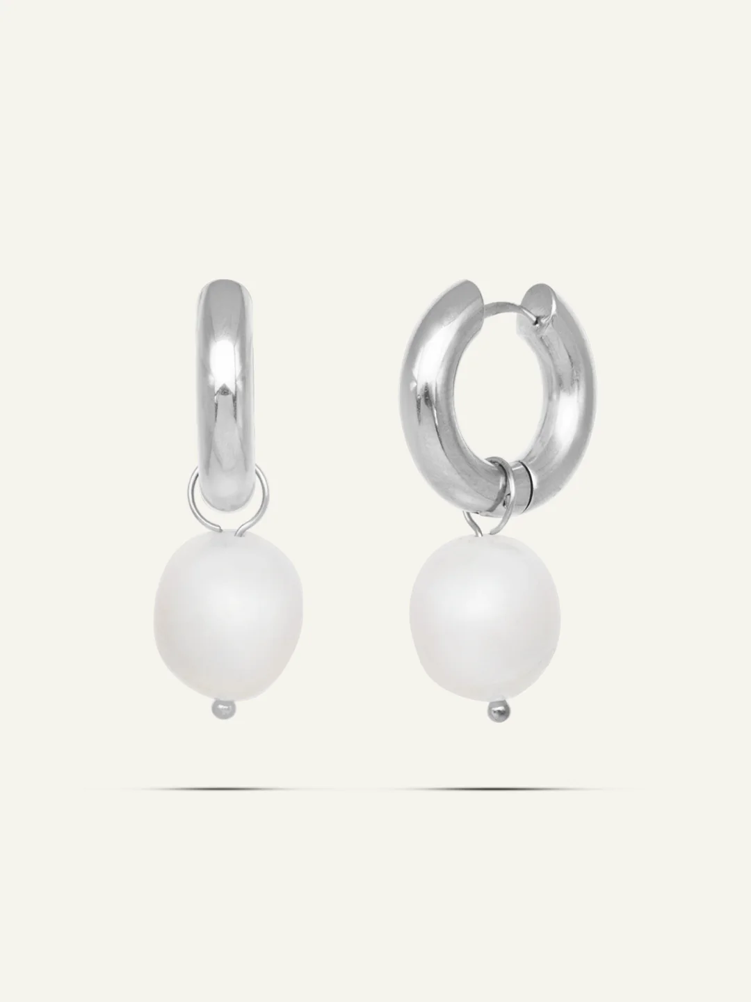 Becca Small Pearl Hoops - Image 3